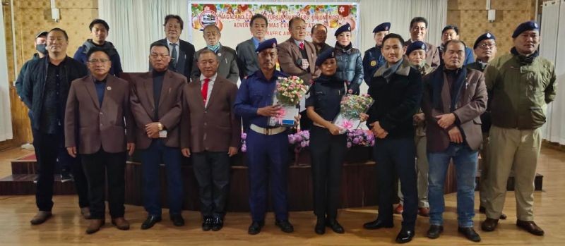 NCSU officials and traffic officers of Kohima with recipients of NCSU Best Traffic Award 2020 in Kohima on December 15. (Morung Photo)